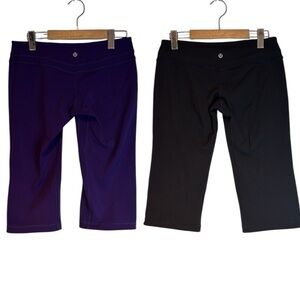 Lululemon 1 pair Crop Legging Reversible black/purple size 8